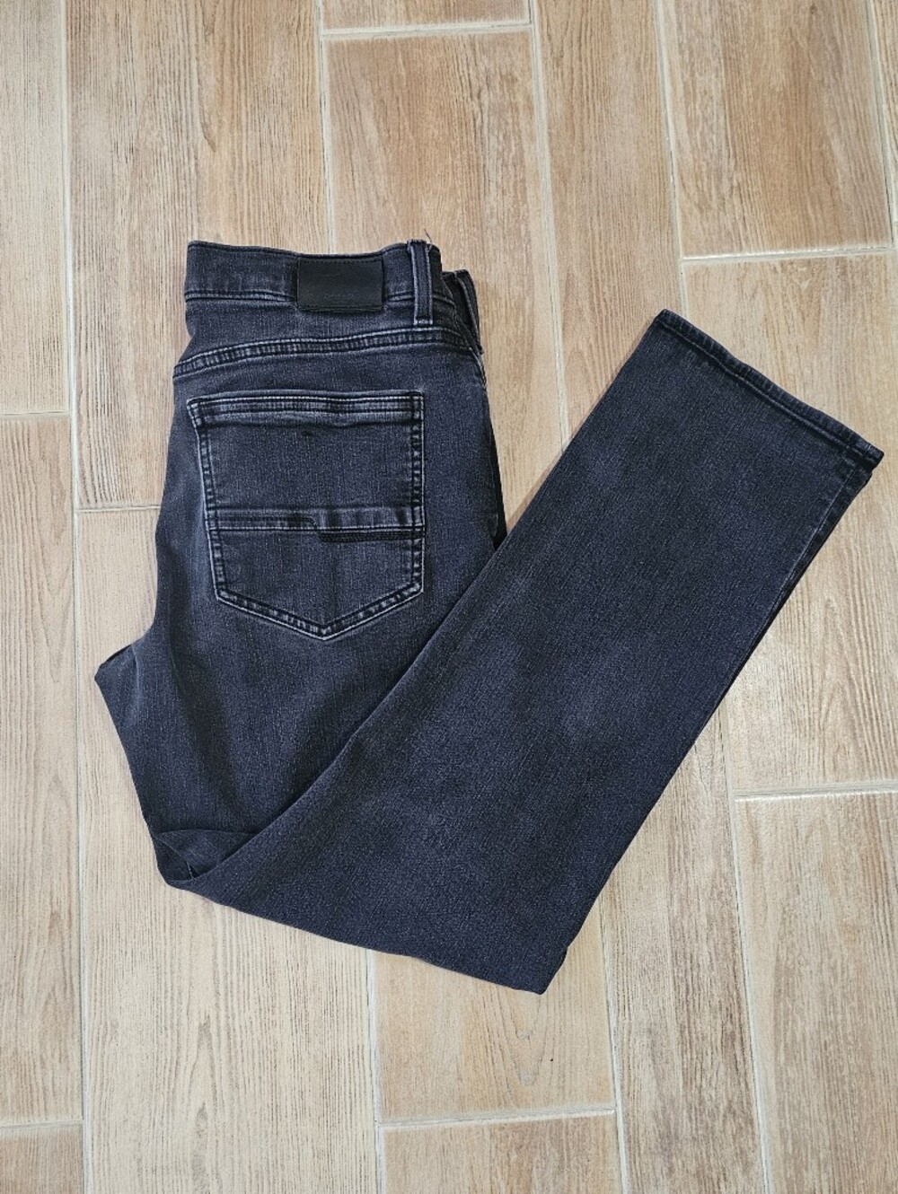 Outpost Makers Men's Original Straight Black Jeans Size 34x30 Distressed